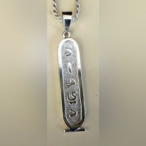 Sterling Silver Arabic Cartouche Monogram David Pendant Charm English & Arabic